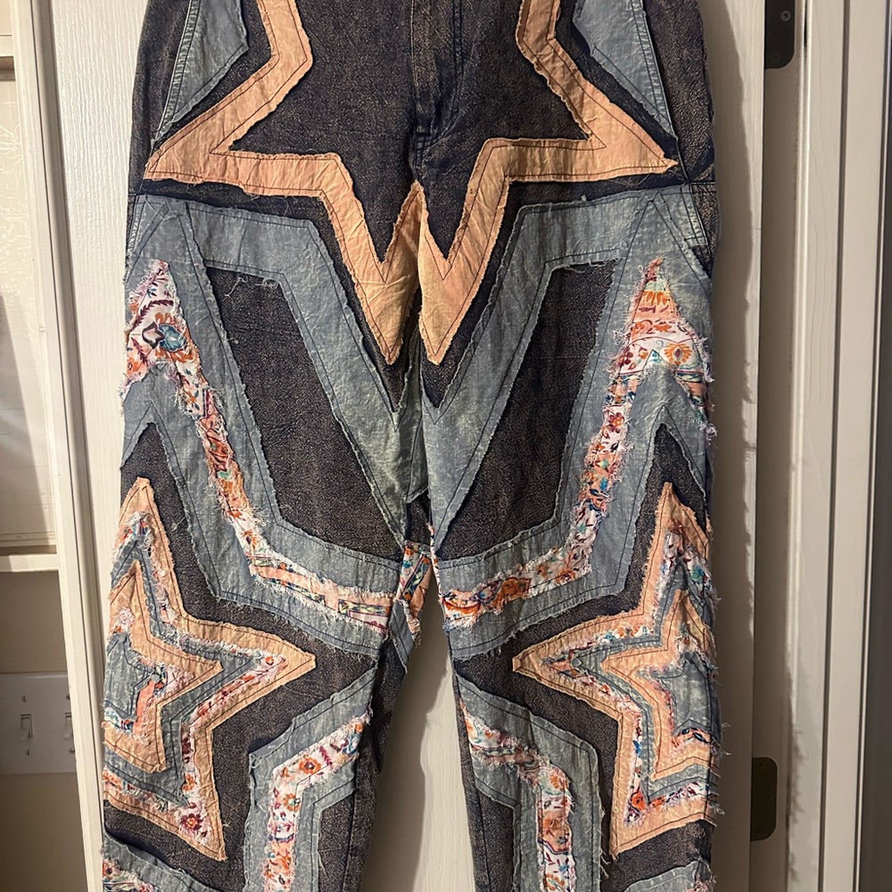 Star Patterned Denim Jeans
